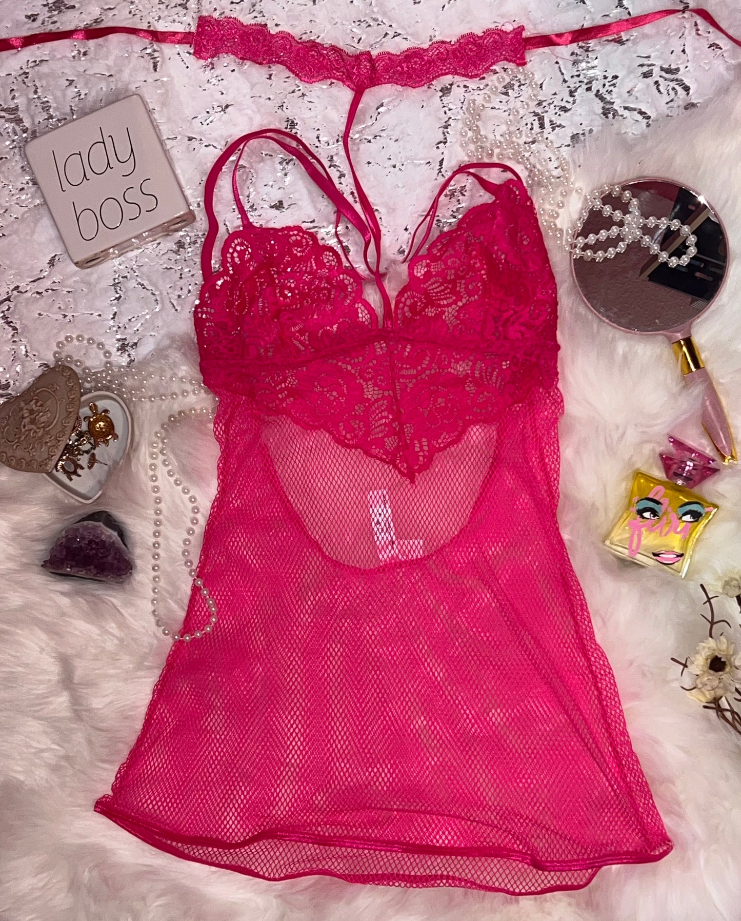 PINK BUBBLE GUM Lingerie with G-String